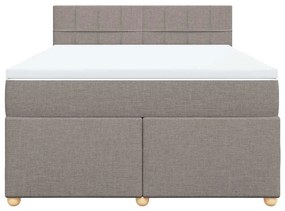 vidaXL Κρεβάτι Boxspring με Στρώμα Taupe 140x190 εκ. Υφασμάτινο