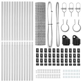 vidaXL Τεντώτο με στήριγμα Ασημί 1,2 x 25 m Χάλυβας και PVC