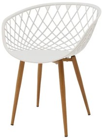 Καρέκλα Ezra λευκό pp-πόδι φυσικό μέταλλο 62x42x82εκ 62x42x82 εκ.