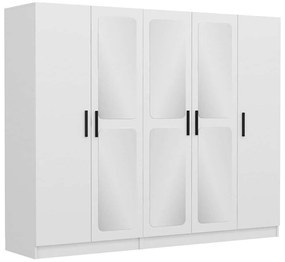 Ντουλάπα Πεντάφυλλη Kale 506MNR2568 225x52x210cm White Πεντάφυλλη