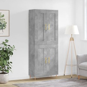 vidaXL Ντουλάπι Γκρι Σκυροδέματος 69,5x34x180 εκ. Επεξεργασμένο Ξύλο