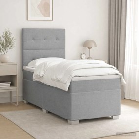 vidaXL Κρεβάτι box spring με στρώμα Ανοιχτό γκρι 80 x 200 cm Ύφασμα