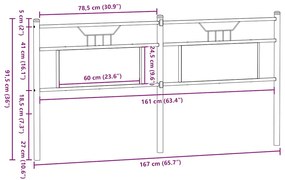 Κεφαλάρι Καπνιστή Δρυς 160 εκ. Επεξεργασμένο Ξύλο/Ατσάλι - Καφέ