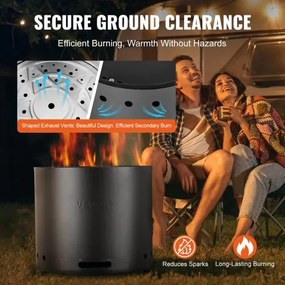 VEVOR Smokeless Fire Pit Stove Bonfire 49 cm Dia Wood Καύση Ανοξείδωτο