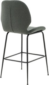 Σκαμπό bar Impel pakoworld μεταλλικό μαύρο-ύφασμα ανθρακί