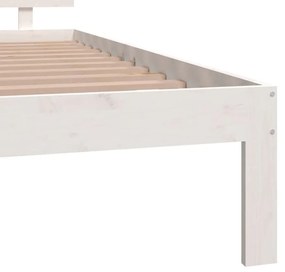 vidaXL Πλαίσιο Κρεβατιού Λευκό 120x190 εκ. Μασίφ Ξύλο Small Double