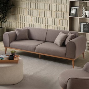 Stewehome Σετ Καναπέ 3+1 Τριθέσιος &amp;amp; Πολυθρόνα Καφέ 224x90x65 cm
