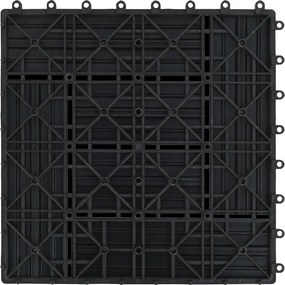 vidaXL Πλάκα Κατασκευής 22 pcs Μαύρο 30 x 30 cm WPC