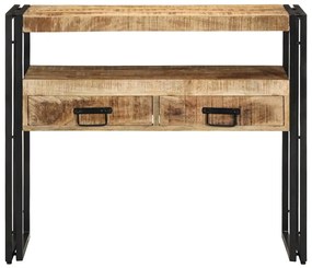 vidaXL Τραπέζι κονσόλας με ράφι Καφέ 90 x 33 x 75 εκ Μασίφ ξύλο μάνγκο