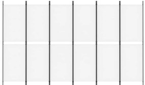 vidaXL Διαχωριστικό Δωματίου με 6 Πάνελ Λευκό 300x180 εκ. από Ύφασμα