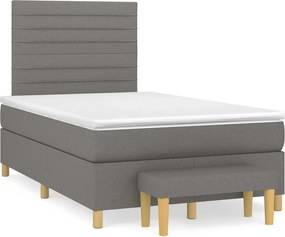 vidaXL Κρεβάτι Boxspring με Στρώμα Μαύρο 120x190 εκ. Υφασμάτινο