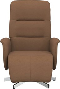 vidaXL Πολυθρόνα Ανακλινόμενη με Υποπόδιο Καφέ Υφασμάτινη