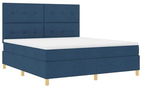 vidaXL Κρεβάτι με ελατήρια με στρώμα Μπλε 180 x 200 cm ύφασμα