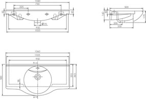 Mabo Economy 105 MDF Base - Βάση Επίπλου Με Νιπτήρα (105x50) - MDF Laminate 112