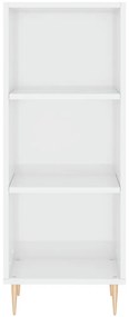 vidaXL Ντουλάπι Γυαλ. Λευκό 34,5 x 34 x 180 εκ. από Επεξεργασμένο Ξύλο