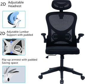 Καρέκλα γραφείου διευθυντή Anthony mesh μαύρο 62x61x110 εκ.