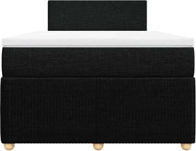 vidaXL Κρεβάτι Boxspring με Στρώμα Μαύρο 120x200 εκ. Υφασμάτινο