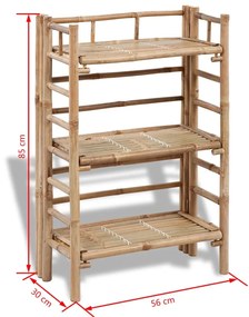 Τριώροφη Μπαμπού Ραφιέρα για Φυτά