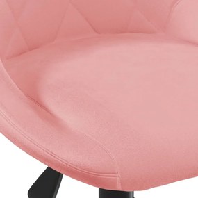 vidaXL Περιστρεφόμενη Καρέκλα Τραπεζαρίας Ροζ Βελούδο