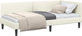 vidaXL Κρεβάτι Γωνίας Κρεμ 90 x 190 cm Βελούδο
