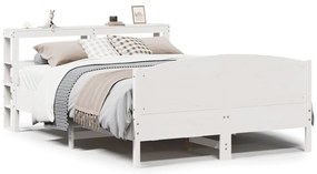 vidaXL Σκελετός Κρεβ. Χωρίς Στρώμα Λευκό 135x190 εκ Μασίφ Πεύκο