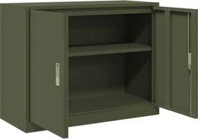 vidaXL Ντουλάπι αποθήκευσης Ελιά Πράσινη 90 x 40 x 70 cm Ατσάλι