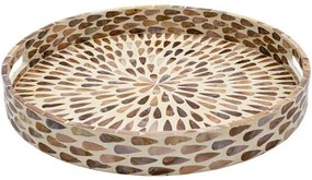 Διακοσμητικός Δίσκος Με Κοχύλια Tear Drop 944-124-017 35x35x4cm Multi Mdf