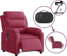 vidaXL Πολυθρόνα Ανακλινόμενη Ηλεκτρική Μπορντό Βελούδινη