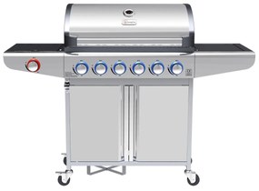 Campfire ΨΗΣΤΑΡΙΑ ΜΕ 6 ΚΑΥΣΤΗΡΕΣ & EXTRA ΕΣΤΙΑ ΜΕ LED ΔΙΑΚΟΠΤΕΣ-ΙΝΟΧ velco-25-38212