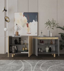 Κονσόλα Sapphire Δρυς / Ανθρακί NUER 180x45x75