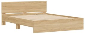 vidaXL Πλαίσιο Κρεβατιού με Κεφαλάρι/LED Sonoma δρυς 150x200 εκ.