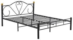 Κρεβάτι Υπέρδιπλο ArteLibre MOONRISE Μαύρο Μέταλλο Για Στρώμα 160x200cm