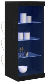 vidaXL Μπουφές με LED Φώτα Μαύρη Δρυς 41x37x100 εκ