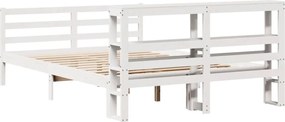 vidaXL Σκελετός Κρεβ. Χωρίς Στρώμα Λευκό 135x190 εκ Μασίφ Πεύκο