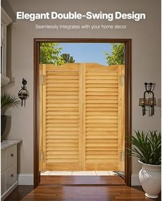 VEVOR Swinging Cafe Doors 91.4x106.7 cm Arched Top Pine Wood with Hinges Log