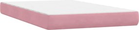vidaXL Κρεβάτι Boxspring με Στρώμα Ροζ 120x210 εκ. Βελούδινο