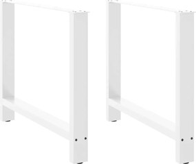 vidaXL Πόδια Τραπεζαρίας 2 τεμ. Λευκά 90x(72-73) εκ. Ατσάλι