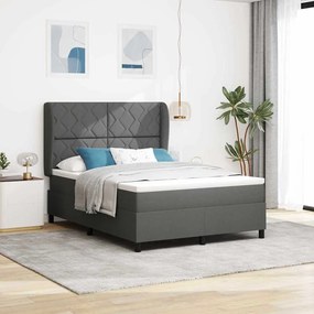 κρεβάτι Box Spring με στρώμα vidaXL σκοτεινό γκρι 160x200 εκ. ύφασμα