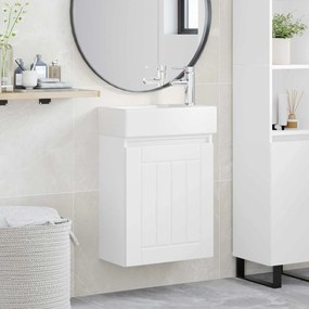 vidaXL Μονάδα μπάνιου με βρύση Λευκό 45,5 x 25,5 x 84 εκ