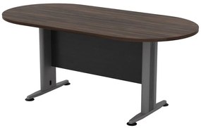 WOODWELL ΣΥΝΕΔΡΙΟΥ Τραπέζι Οβάλ Απόχρωση Γκρι - Σκούρο Καρυδί 180x90x75cm ΕΟ146,21