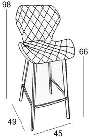 ΣΚΑΜΠΟ 66ΕΚ. ΜΠΑΡ 2ΤΜΧ MARTIN ΜΑΥΡΟ ΥΦΑΣΜΑ 45X49X66-98ΕΚ.