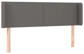 vidaXL Κεφαλάρι με Πτερύγια Γκρι 147x16x78/88 εκ. Συνθετικό Δέρμα