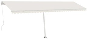 vidaXL Τέντα Συρόμενη Χειροκίνητη με LED Κρεμ 600 x 350 εκ.