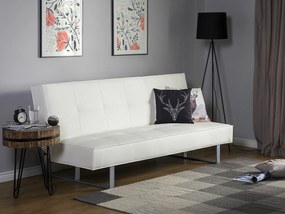 Καναπές κρεβάτι Berwyn 2120, Λειτουργία ύπνου, Άσπρο, 189x88x85cm, Πόδια: Μέταλλο