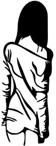 Διακοσμητικό Τοίχου Woman With Loose Dress 575TNL1135 29x120cm Black Wallity Μέταλλο