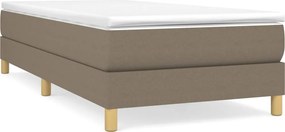 vidaXL Κρεβάτι Boxspring με Στρώμα Taupe 90x200 εκ. Υφασμάτινο