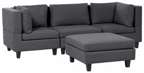 Πολυμορφικός καναπές Berwyn 1756, Σκούρο γκρι, 228x76x80cm, 61 kg, Ταπισερί, Πόδια: Πλαστική ύλη, Ξύλο: Ευκάλυπτος | Epipla1.gr