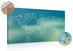 Εικόνα σε έναν τυποποιημένο παγκόσμιο χάρτη από φελλό - 90x60  wooden