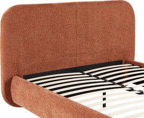 Κρεβάτι Salena pakoworld terracotta ύφασμα 160x200εκ