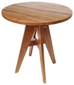 OUTDOOR ROUND TABLE LEO  SOLID TEAK WOOD IN NATURAL Φ70x75Hcm.